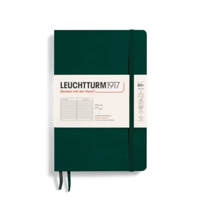 Imagen de LEUCHTTURM1917 370319 Libreta Paperback (B6+) 125 x 190 mm, Tapa Blanda, 123 páginas numeradas, Forest Green, Lineas