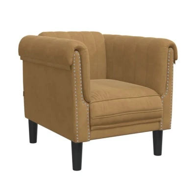 Imagen de vidaXL Sillón, Silla Tapizada con Respaldo Reposabrazos, Sofá de Descanso Relax Televisión, Asiento para Salón Hogar, Cuero Sintético Ante Marrón