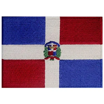 Imagen de Bandera de la República Dominicana Caribe Emblema nacional Parche Bordado Aplicación con Plancha