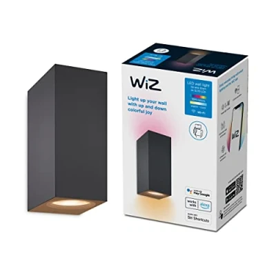 Imagen de WiZ Foco de pared bidireccional arriba y abajo, 5W Luz Blanca Colores, Wi Fi, con tecnología SpaceSense compatible Alexa Google Home