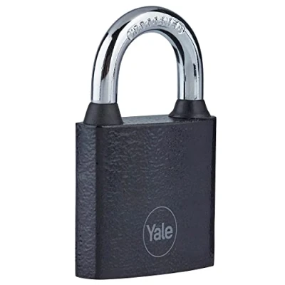 Imagen de Yale Candado de hierro seguridad estándar Y111B/32/116/1 32 mm Negro Grillete acero endurecido Uso en interiores