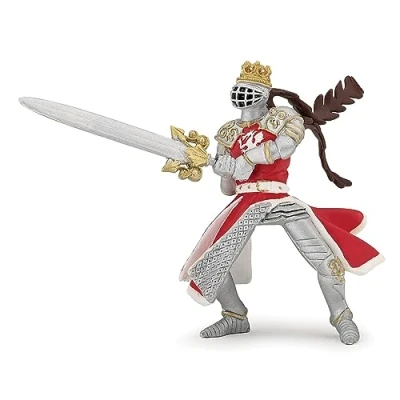 Imagen de Papo (39797 Dragon King with Sword Figura, Multicolor, Color Plata Rojo Oro