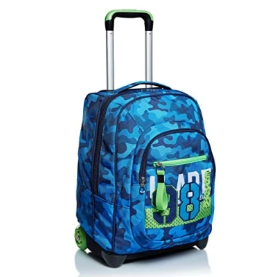 Imagen de Seven Mochila con Ruedas 2 en 1 CREW, Azul Bolsa Escolar Carro, Crossover System para Niños y Adolescentes Bolsillo Interior Organizador