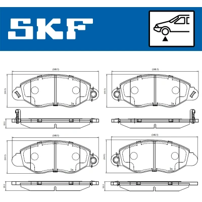 Imagen de SKF VKBP 80300 A Juego de pastillas freno con avisador acústico desgaste FORD: Transit Mk5 Bus