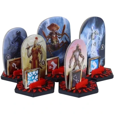 Imagen de Feldherr 10 pcs. Value Pack Dial Bases Compatible with Gloomhaven + Frosthaven Gloomhaven: Jaws of The Lion Multicolor, Color:Black Red