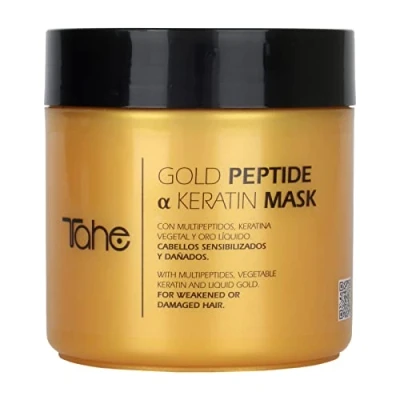Imagen de Tahe Gold Peptide α Keratin Mascarilla capilar con Multipéptidos, Queratina Vegetal y Oro líquido, 400 ml