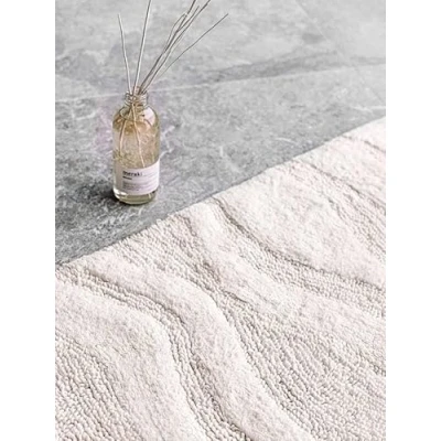 Imagen de RugVista Chateau Alfombra de baño, 80 x 50 cm Rectangular, Pelo Corto, Antideslizante, Alfombrilla baño Moderna, Lavable a máquina hasta 30C, 100% Algodón, Blanco