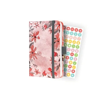 Imagen de SIGEL J4336 Jolie Agenda semanal 2024, Loose Florals Lilac, 9,5 x 15 cm, tapa dura, 174 páginas, rosado, gris