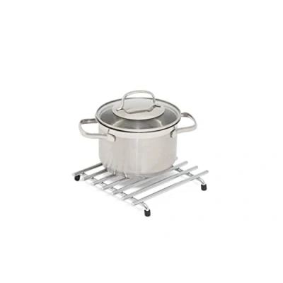 Imagen de simplywire Soporte de Rejilla metálica Resistente al Calor Protector encimera Cocina Cuadrado Cromado
