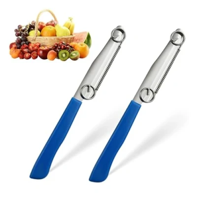 Imagen de Cuchillo de Frutas Acero Inoxidable,2 PCS Cuchillos Corte Rápido Multifunciónal Peladores Fruta y Verdura Pelador Multifuncional para Verduras