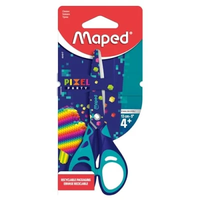 Imagen de Maped tijeras Pixel Party (13 cm, para niños, escolares a partir de 4 años