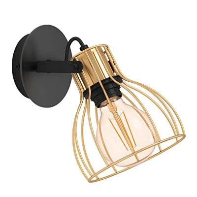 Imagen de EGLO Sambatello aplique 1 luz negro/oro
