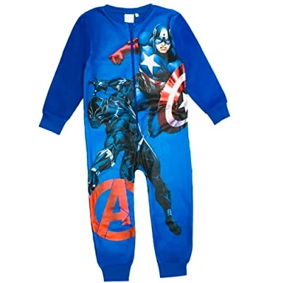 Imagen de Marvel Avengers Pijama de forro polar para niños, diseño los Vengadores Onezee 4 a 10 Años azul 9