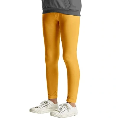 Imagen de L&amp;K II Leggings para niños Básicos Sólido Color Pantalones de Baile niñas Fitness algodón 2708 Amarillo 164