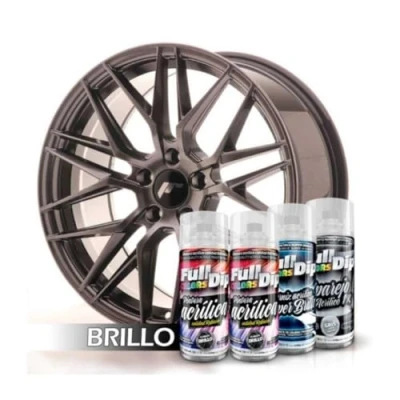 Imagen de AutoFullCar Pack Llantas Full Colors By Dip Pintura ACRÍLICA PERMANENTE Formato Spray 400 ml/u. Contiene Aparejo, y Barniz Acabado Brillo o Mate (HYPERBLACK METALIZADO BRILLO)