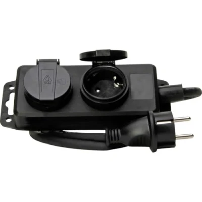 Imagen de Kopp Regleta para 3 enchufes (para cuarto húmedo, con tapa, cable de 1,4 m)