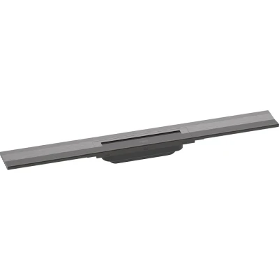 Imagen de hansgrohe RainDrain Flex Canaleta de ducha (700 mm, se puede acortar para montaje en pared, cromo cepillado), color negro