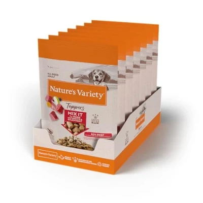 Imagen de Nature&#039;s Variety Freeze Dried Toppers de Buey Liofilizados para Perros Caja 7 x 40g