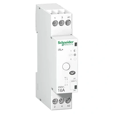 Imagen de Schneider Electric A9C15032 Telerruptor iTL+, 1P+N, 1NO, TL+ 1 NA 16 A, Bobina 230 V CA 50Hz
