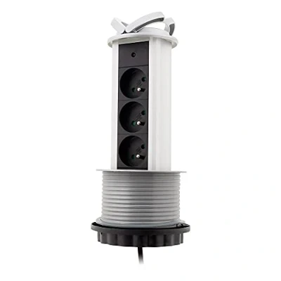 Imagen de Inotech Bloques de cocina bloque 3 16a retráctil cable ho5vvf tomada 3g1 1,60 m negro