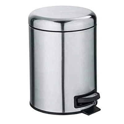 Imagen de Wenko Cubo de pedal Easy Close 3 l. Tortona, negro mate/bambú, acero, 17 x 23,5 21 cm