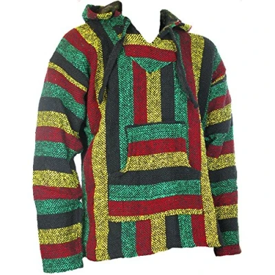 Imagen de Siesta Sudadera con capucha estilo mexicano, diseño hippy, colores rasta, Sz, M, L, XL, XXL multicolor large