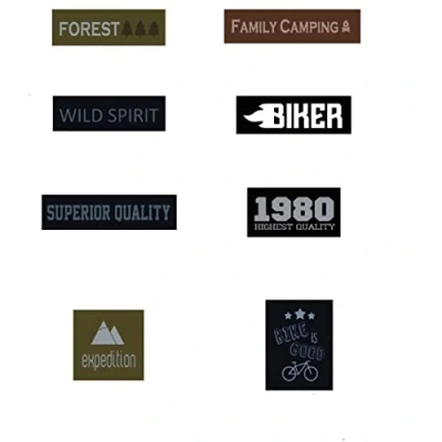 Imagen de 8 Parches Biker serigrafiados para planchar en la ropa. Aplicaciones termoadhesivas reparar y decorar pantalones, chaquetas, jerseys, mochilas