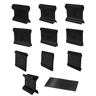 Imagen de POWERTEC 71620 Juego de 11 empuñaduras lijado contorno y ángulo 21 perfiles, almohadillas espuma flexible doble extremo para carpintería