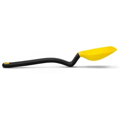 Imagen de Dreamfarm Supoon Cuchara multifuncional de silicona antiadherente con líneas medición para sentarse y cocinar, utensilios cocina, color amarillo