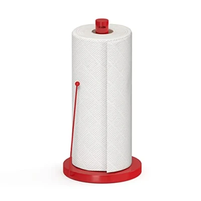Imagen de stardis Portarrollos de Cocina Simply Acero Inoxidable Soporte Rollo Papel Estable y Duradero (Rojo)