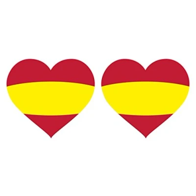 Imagen de Bc Corona 2 Pegatinas Bandera españa Corazon Vinilo 5 x 4, cm