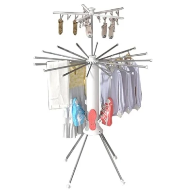 Imagen de Octopus Tendedero De Pie Perchero, Robusto Plegable,PortáTil Soporte para Tender Ropa Ahorre Espacio, Interiores Y Exteriores Balcon,Color Blanco, 125x112x121 Cm