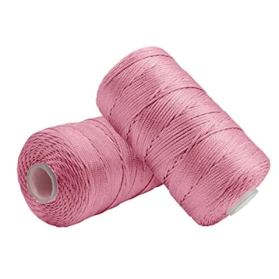Imagen de Uiopa Hilo Macrame 1,5mm x 400m, Cuerda de Nylon para Ganchillo, Banda Macramé Rosa Bolsos a Crochet, Bricolaje, Decoración, Manualidades