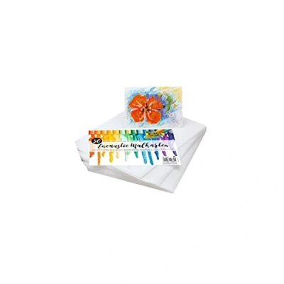 Imagen de folia Encaustic 2330 Tarjetas para colorear (DIN A4, 50 hojas, papel especial muy denso, liso la técnica de pintura cera)
