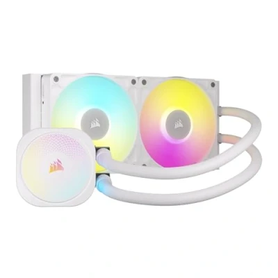 Imagen de CORSAIR iCUE Link Titan 240 RX Refrigerador Líquido RGB para CPU 240mm AIO 2X RX120 Ventiladores Incluidos Compatible con Intel LGA 1851/1700, AMD AM5/AM4 Hub Incluido Blanco