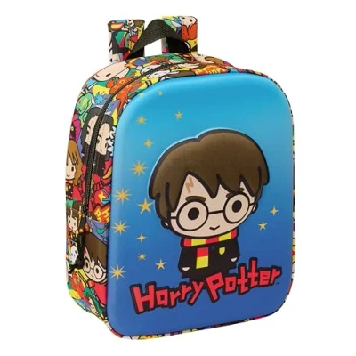 Imagen de HARRY POTTER 3D Mochila de Guardería 3D, Adaptable a Carro, Fácil Limpieza, Ideal para Niños Diferentes Edades, Cómoda y Versátil, Calidad Resistencia, 22x10x27 cm, Color Azul/multicolor