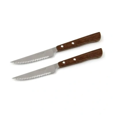 Imagen de Nirosta Cuchillos Chuleteros, mango POM, acero inox, color negro e 2 ud s