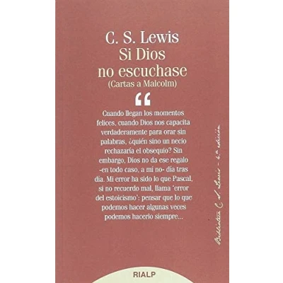 Imagen de Si Dios no escuchase: Cartas a Malcom (Bibilioteca C. S. Lewis)