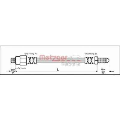 Imagen de METZGER 4113239 Latiguillos de Freno 355 M3/8 x 24 ALFA ROMEO: Spider