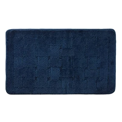 Imagen de Emma Barclay Orkney Crosshatch Alfombrilla de baño (45 x 75 cm), Color Azul Marino