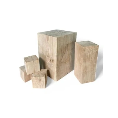 Imagen de Bloques de Roble, Madera Maciza 15x15x...cm, columnas Roble tratadas, Decorativos Madera, Soporte Flores, Natural, rústico, Hecho a Mano, Artesanal (15x15x30cm)