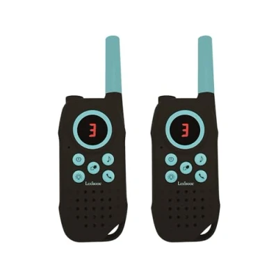 Imagen de Lexibook walkie Talkie de 5km, Sonido Digital, Juego comunicación para Interiores y Exteriores, Clip cinturón, Azul, TW42