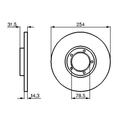 Imagen de BOSCH 0 986 478 345 Disco de freno 254 14,3 5 100 macizo aceitado
