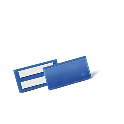 Imagen de Durable 175907 Bolsa de etiquetas autoadhesivas, para 100 x 38 mm, paquete 50, azul oscuro