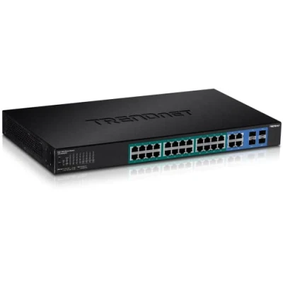 Imagen de TRENDnet TPE 2840WS Switch de Red (4 x PoE+, 20 PoE, 4 SFP, 1000Base T, IPv6), Color Negro