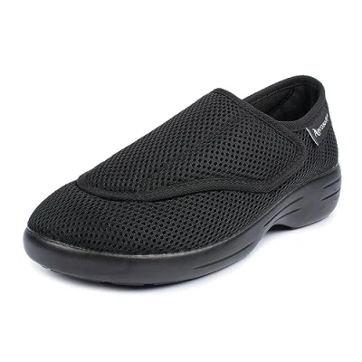 Imagen de Aerosoft Zapato de rehabilitación Stretch 17 Mujer Hombre Ancho G H Cierre Velcro Antideslizante (Negro, Sistema Tallas Calzado EU, Adulto, Mujer, Números, Mediano, 41)