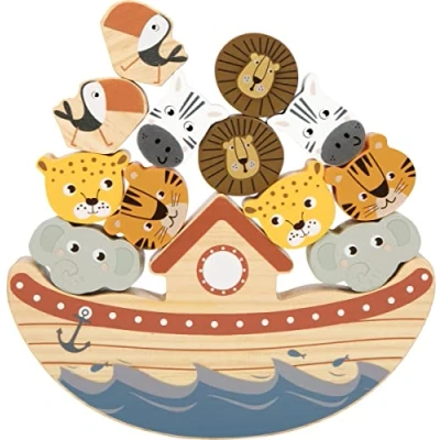 Imagen de Small Foot Equilibrio Arca Safari, Juego motricidad Infantil, Madera, con Dados, a Partir de 3 años, 12229 Toy, Multicolor