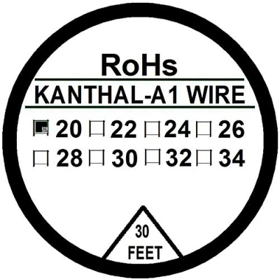 Imagen de Kanthal Bobina de alambre resistencia tipo A1 10 m, 22 32 G AWG (20 G)
