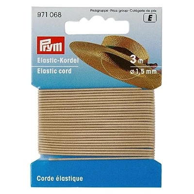 Imagen de Prym Elastic Cord, 55% ED 45% PES, Beige, Ø 1,5 mm 3 m,
