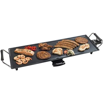 Imagen de Bestron XL plancha electrica para cocinar, cocina con revestimiento antiadherente, Parrilla eléctrica hasta 6 personas, 1800 vatios, color: negro
